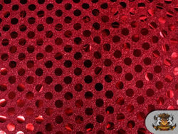 Sequin Big Dots Red Fabric / 44" Wide / Sold By the Yard