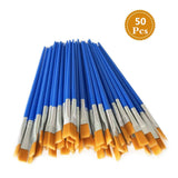 Paint Brushes Set 50 Pcs Kids Nylon Flat Hair Acrylic Small Oil Watercolor Artist Painting Kits Bulk for Children ...