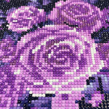 MXJSUA Diamond Painting Kits for Adults, Round Full Drill Diamond Painting Kits 5D DIY Diamond Painting by Number Kits Diamond Art Kits for Home Wall Decor Purple Flash Rose 12x12 Inch