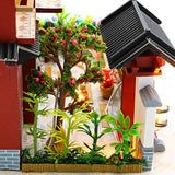 Cool Beans Boutique Miniature DIY Dollhouse Kit - Wooden Asian Dollhouse Traditional Home - with Dust Cover - Architecture Model kit (English Manual) (Asian Traditional Home)