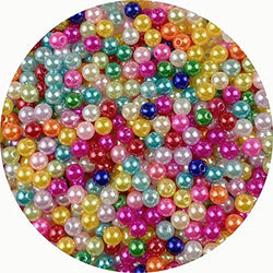 1000 Pcs Pearl Beads Craft Beads Loose Pearls 6mm Round Spacer Beads for Earring Bracelet Necklace Key Chains Jewelry DIY Craft Making,Decoration and Vase Filler (6mm, Mix Colors)