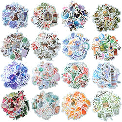 640 Pieces Watercolor Various Theme Stickers Pretty Scrapbook Stickers Including Four Seasons Forest Flower Animal The Sea for DIY Scrapbook Planners Calendars Travel Case Laptop (Warm Style)