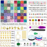 56+ Colors 11660Pcs Clay Beads for Bracelets Jewelry Making with 28 Kinds of Speckled & Mixed Colored Beads, 6mm Heishi Beads Flat Polymer Clay Beads Kit with Letter Charms Jump Rings Elastic Strings