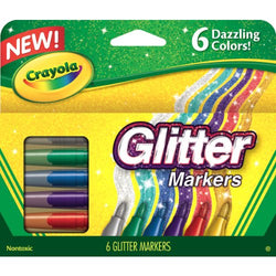 Crayola Glitter Markers, 6 Count