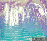 Fabric Empire Vinyl Upholstery Embossed Crocodile Holographic Glossy Fabric Light Blue 54" Wide