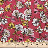 Madeline Fuchsia Print Fabric Cotton Polyester Broadcloth By The Yard 60" inches wide