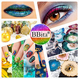 24 Colors Craft Glitter for Epoxy Resin with Extra Fine Pigment Powder Holographic Chunky Sequins Flakes Nail Arts Decorations Supplies for Festival Cosmetic Body Skin Face Hair, Slime, Tumblers
