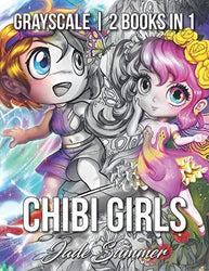 Chibi Girls Grayscale: An Adult Coloring Book Collection with Adorable Kawaii Characters, Lovable Manga Animals, and Delightful Fantasy Scenes