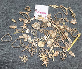 100g (70-80pcs) Mixed Charms Pendants Assorted DIY Antique Charms Pendant (100g mixed gold and KC