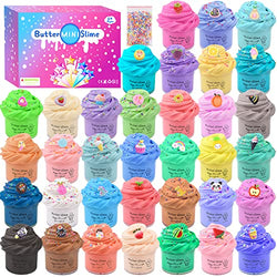 Mini Butter Slime Kit for Kids 35 Pack, Scented Slime Toys, Party Favors, Birthday Gift, with Unicorn, Mermaid, Rainbow Slime, Super Soft & Non-Sticky, Girls and BoysDIY Creative Stress Relief Toy
