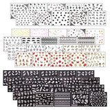 NiceDeco 50 Sheets 3D Design Self-Adhesive Tip Nail Stickers Nail Art Tattoo Nail Decals DIY Nail Art Decoration Flower/Butterfly/Fishes/Stars/Cat/Halloween Skull/Moustache/Lace