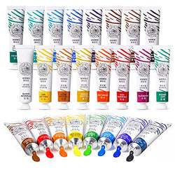 Paul Rubens Artist Grade Acrylic Paint Set, 24 Colors 0.67 oz/20ml, Art Craft Paints for Canvas, Wood, Ceramic, Fabric, Rock Painting, Art Supplies Kit for Professional Artists Students Beginners & Hobby Painters