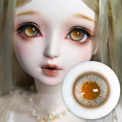 Clicked BJD Safety Eyes Orange Three-Dimensional Eye Pattern Glass Eye for LUTS DOD Bears Dolls Mask Toy Halloween Props(Metal Box Packaging),14mm