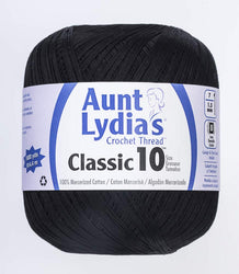 Aunt Lydia 151.0012 Value Crochet Thread, Black