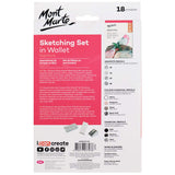 Mont Marte Signature Sketching Set in Soft Case, 18 Piece, Includes Charcoal Pencils, Graphite Pencils, Blending Tools, Erasers, Sketching Pad and Pencil Sharpener