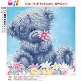 DIY 5D Diamond Painting by Number Kits, Cute Bear Embroidery Painting Cross Stitch Arts Craft Canvas Wall Decor 11.8 x 11.8 inch