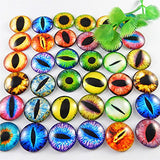 Mixed Style Dragon Eyes Round time gem Cover Glass Cabochon Dome Jewelry Finding Cameo Pendant