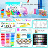 Scientoy DIY Slime Kits, 113 Pcs Slime Making Spplies for Kids ,DIY Box Include 24 Crystal Slime with containers, Slime Charms ,Glitters, Foam Balls, Fruit Slices, Fishbowl Beads for Girls&Boys