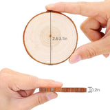 30 Pcs / 2.8-3.1 Inches Natural Wood Slices Kit for Craft, Unfinished Round Rustic Wood Circles with Bark for Arts and Crafts Christmas Ornaments DIY Crafts