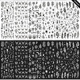 10 Sheets Gothic Nail Stickers 3D Self-Adhesive Snake Nail Art Stickers Black White Rose Flower Eye Fishbone Star Moon Design Nail Art Decorations Butterfly Nail Decals for Women Acrylic Nail Supplies