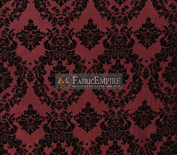 Taffeta Damask Flocking Fabric 58" Wide Sold By The Yard (BLACK BURGUNDY)