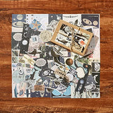 PUDIS 200 Pieces Vintage Scrapbook Paper Pack Vintage Stickers Decorative Paper for Arts,Scrapbooking,Planners, DIY Crafts,Junk Journal Supplies,Notebook (Deep sea Fish)