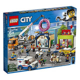 LEGO City Donut Shop Opening 60233 Store Opening Build and Play with Toy Taxi, Van and Truck with Crane, Easy Build with Minifigures for Boys and Girls (790 Pieces)