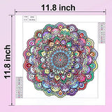 2 Pieces Mandala Flower Diamond Paintings DIY 5D Shape Crystal Diamond Painting Set Diamond Painting Kits for Decoration Arts Craft Canvas, 11.8 x 11.8 Inches