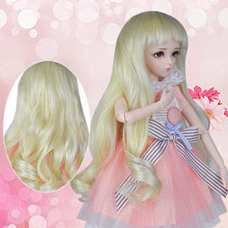 BJD Doll Hair Wigs for 1/3 1/4 1/6 BJD DD SD MSD YOSD Doll High-Temperature Wire Long Hair Wigs for 60cm Dolls (Gold Curls)