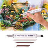 Artist Permanent Sketch Anime Skin Marker Pen Set for Skin Tone Pens TouchNew 24 Color Dual Tip Twin Alcohol Based Marker Set
