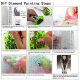 DIY 5D Diamond Painting Kit Full Purple Dinosaur Diamond Embroidery Square Resinstone Cross Stitch Arts Craft Supply for Home Wall Decor 11.8" 15.7"