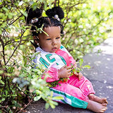 Rebornova Reborn Baby Dolls Black Girl, African American 20 Inch Realistic Newborn Baby Dolls with Lifelike Soft Body Silicone Limbs Birthday Gift Set for Ages 3+