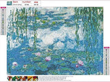 NineHorse DIY 5D Diamond Painting by Number Kits - Monet's Famous Painting Water Lily Painting with Diamonds Arts for Adults Full Drill Canvas Picture for Home Wall Decor 30x40cm(11.8x15.7inches)