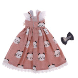 Fashion Skirt with Kitty Pattern & Headwear Accessory for 1/6 Blythe Dolls Pink