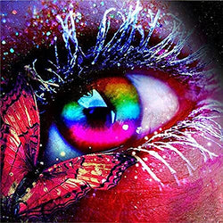 Creative Animal Diamond Painting Kits for Adults, 5D Crystal Diamonds Art with Accessories Tools, Eye Butterfly Picture DIY Art Dotz Craft for Home Décor, Ideal Gift or Self Painting