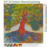 MXJSUA 5D Diamond Painting Full Round Drill Kits for Adults Pasted Arts Craft for Home Wall Decor Summer Tree 12x12in