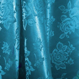 Turquoise Floral Satin Jacquard Brocade Fabric 60" Wide Per Yard