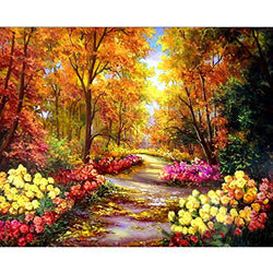 TOCARE Large 5D Diamond Painting Kits 20x16Inch Full Drill Crystal Embroidery Dotz Christmas Gift for Your Family,Landscape Blossom