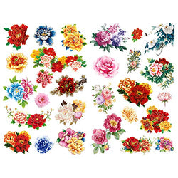 Seasonstorm Peony Flower Colorful Floral Aesthetic Diary Travel Journal Paper Stickers Scrapbooking Stationery (PK531)