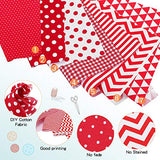 Jeteven 7PCS (50×80cm) Cotton Craft Fabric Bundle Patchwork Quilting Sewing Cotton Fabric for Sewing DIY Craft Scrapbooking Artcraft + 4 Meter Sewing Rope