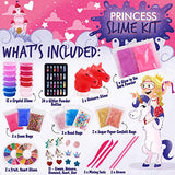 Princess Slime Kit for Girls - Water Based Colorful Premade Slime, Glow in the Dark, 24 Glitter Powder, Ultimate Diy Pink Crystal Clear Unicorn Slime Kit for Girls Gift for 5 6 7 8 9 10 11 12 Year Old