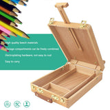 Adjustable Wood Table Sketchbox Easel, Premium Beechwood, Portable Wooden Artist Desktop Storage Case, Comfortable and Portable to Carry US Delivery