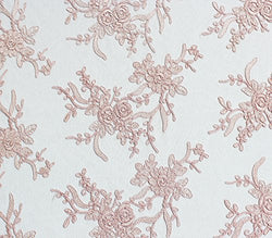 Mesh Fabric Embroidered Floral Balsam 52" Wide / Sold by the Yard (Blush Pink)