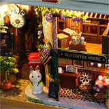 MAGQOO 3D Wooden Dollhouse Miniature DIY House Kit with Furniture,1:24 DIY Box Theater Kit (Happy Corner)