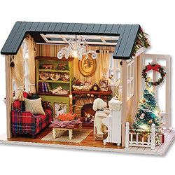 Fsolis Cutehouse DIY Dollhouse Miniature Kit with Furniture, 3D Wooden Miniature House with Dust Cover and Music Movement, Miniature Dolls House kit (Z9)