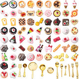 Skylety 92 Pieces Miniature Food Drinks Toys Dollhouse Mixed Pretend Foods Resin Mini Foods for Kitchen Play, Dollhouse Grocery, Mini Garden, Mini Kitchen Accessories