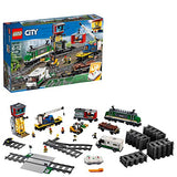 LEGO City Cargo Train 60198 Remote Control Train Building Set with Tracks for Kids(1226 Pieces) & City Tracks 60205 Building Kit (20 Pieces)