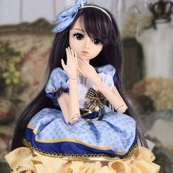 MLyzhe Exquisite Long-haired Girl BJD Doll SD 1/3 Full Set Joint Dolls Can Change Clothes Shoes Decoration - 24inch,B