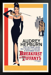 Pyramid America Breakfast at Tiffanys Audrey Hepburn Movie Black Wood Framed Poster 14x20