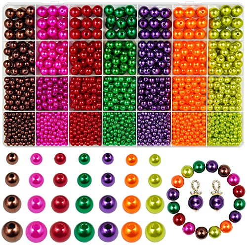 Pearl Beads for Jewelry Making, 2700Pcs 7 Colors Jewelry Bead 4mm 6mm 8mm  10mm Round Acrylic Craft Beads with Holes Assorted Spacer Beads for  Bracelet